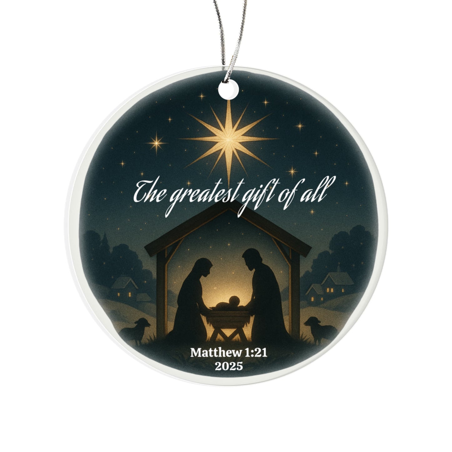 Nativity Scene Acrylic Circle Ornament