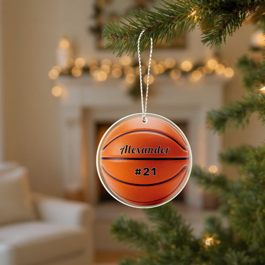 Basketball Acrylic Circle Ornament