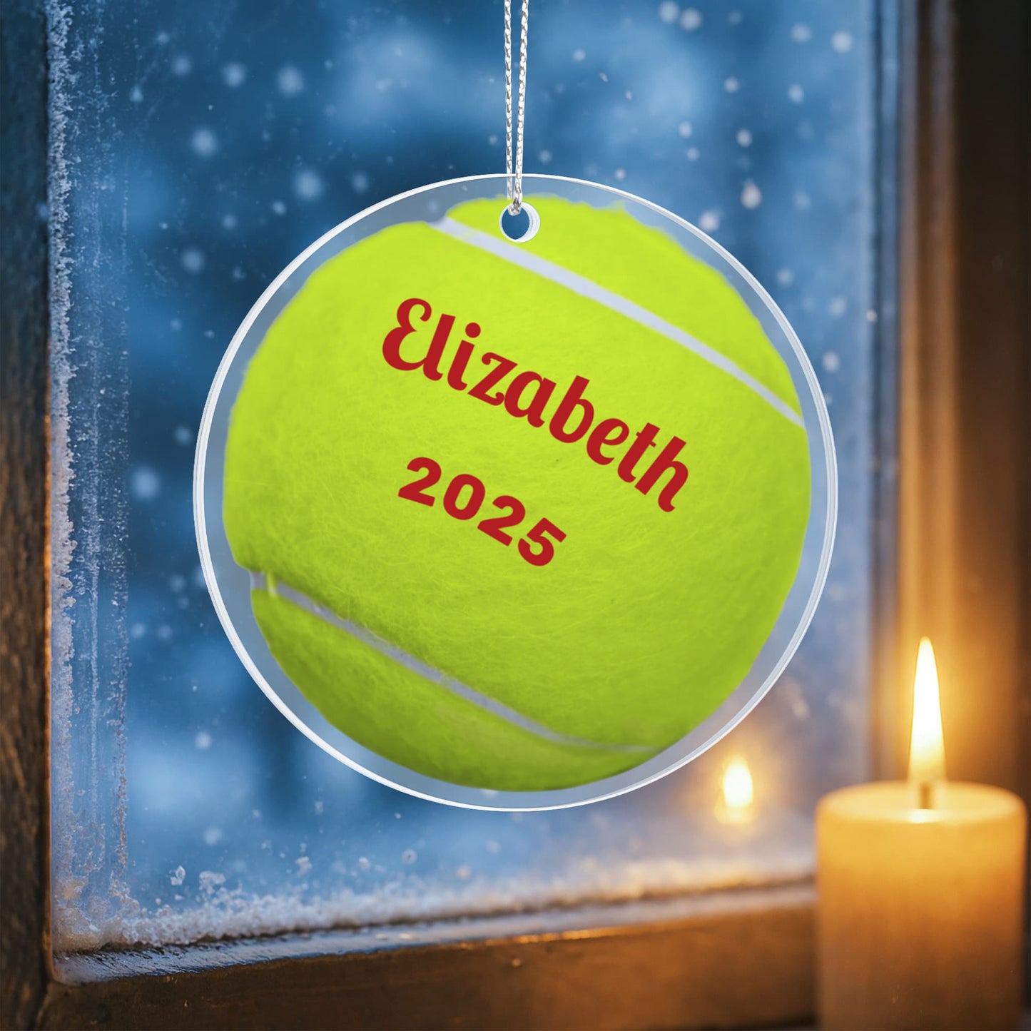 Tennis Acrylic Circle Ornament