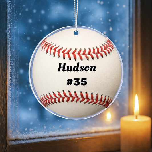 Baseball Acrylic Circle Ornament