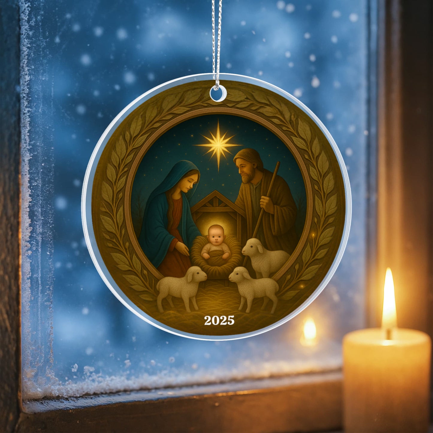 Antique Style Acrylic Circle Ornament