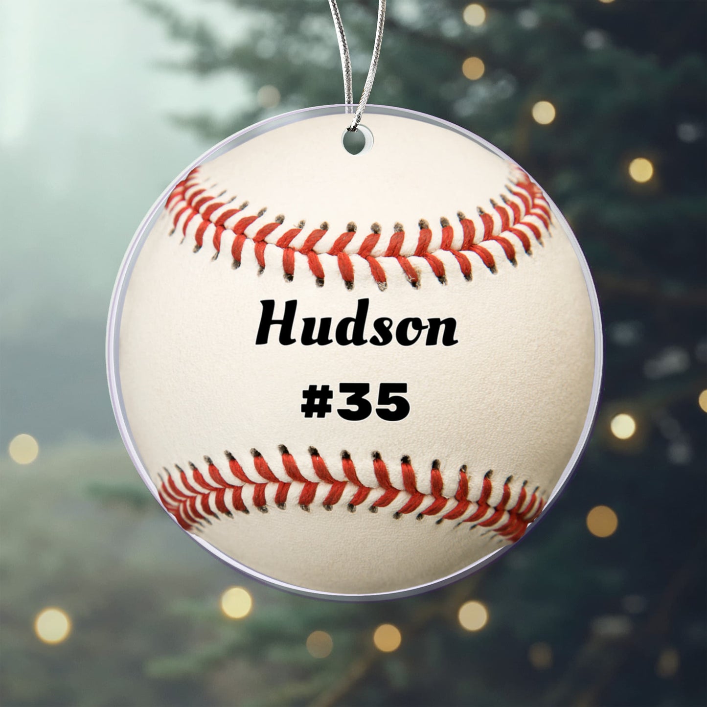 Baseball Acrylic Circle Ornament