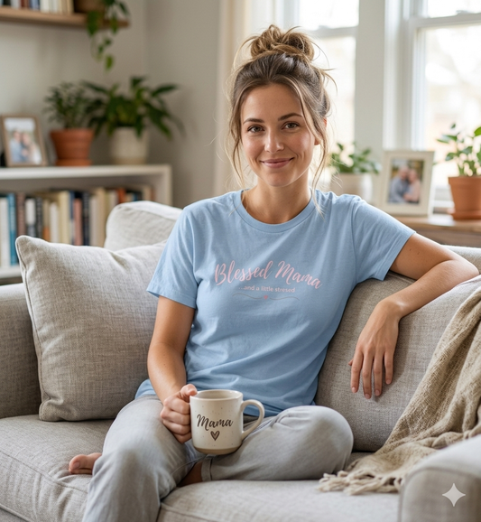 Blessed Mama Shirt, Funny Mom Shirt, Mother’s Day Gift for Mom, Mom Life Tee, Southern Mama Shirt, Stressed Mom Shirt