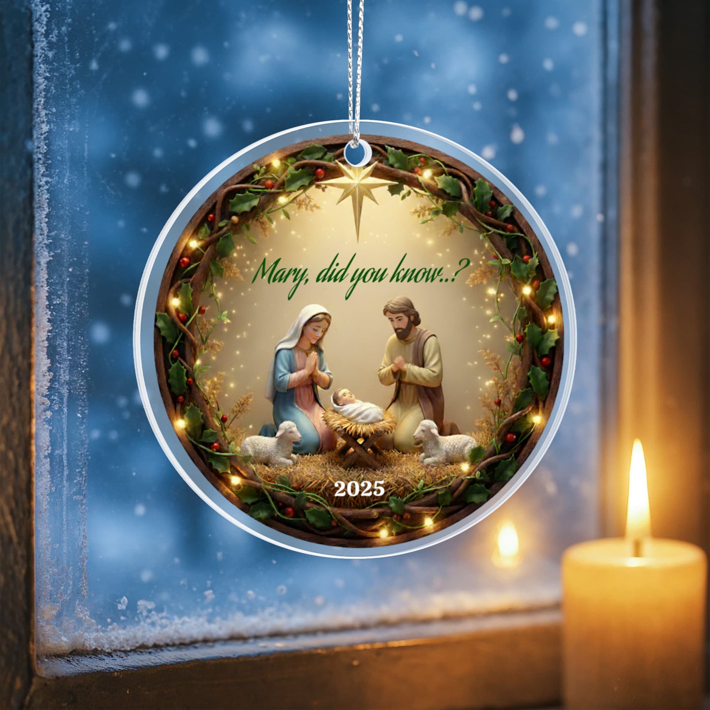 Mary, did you know..? Acrylic Circle Ornament
