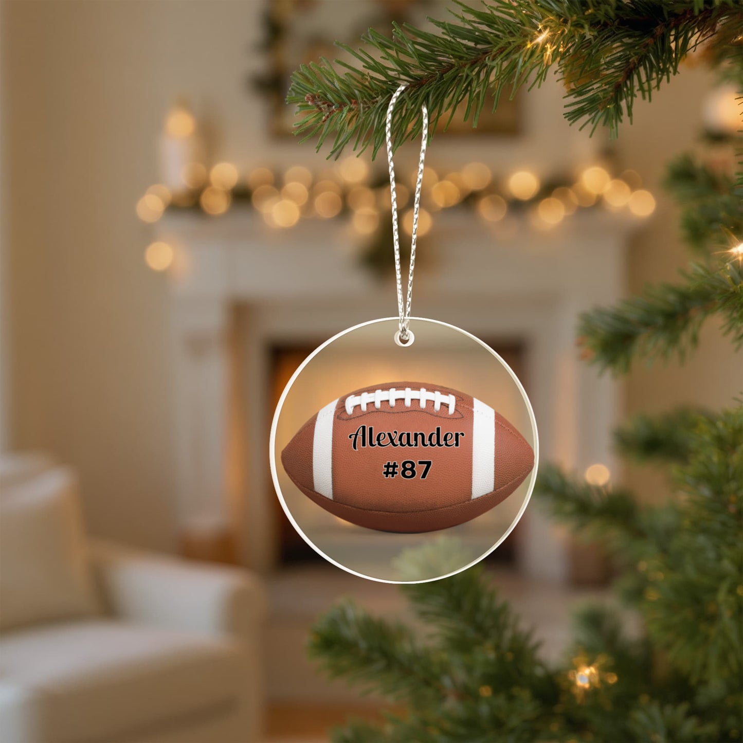 Football Acrylic Circle Ornament