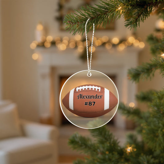 Football Acrylic Circle Ornament