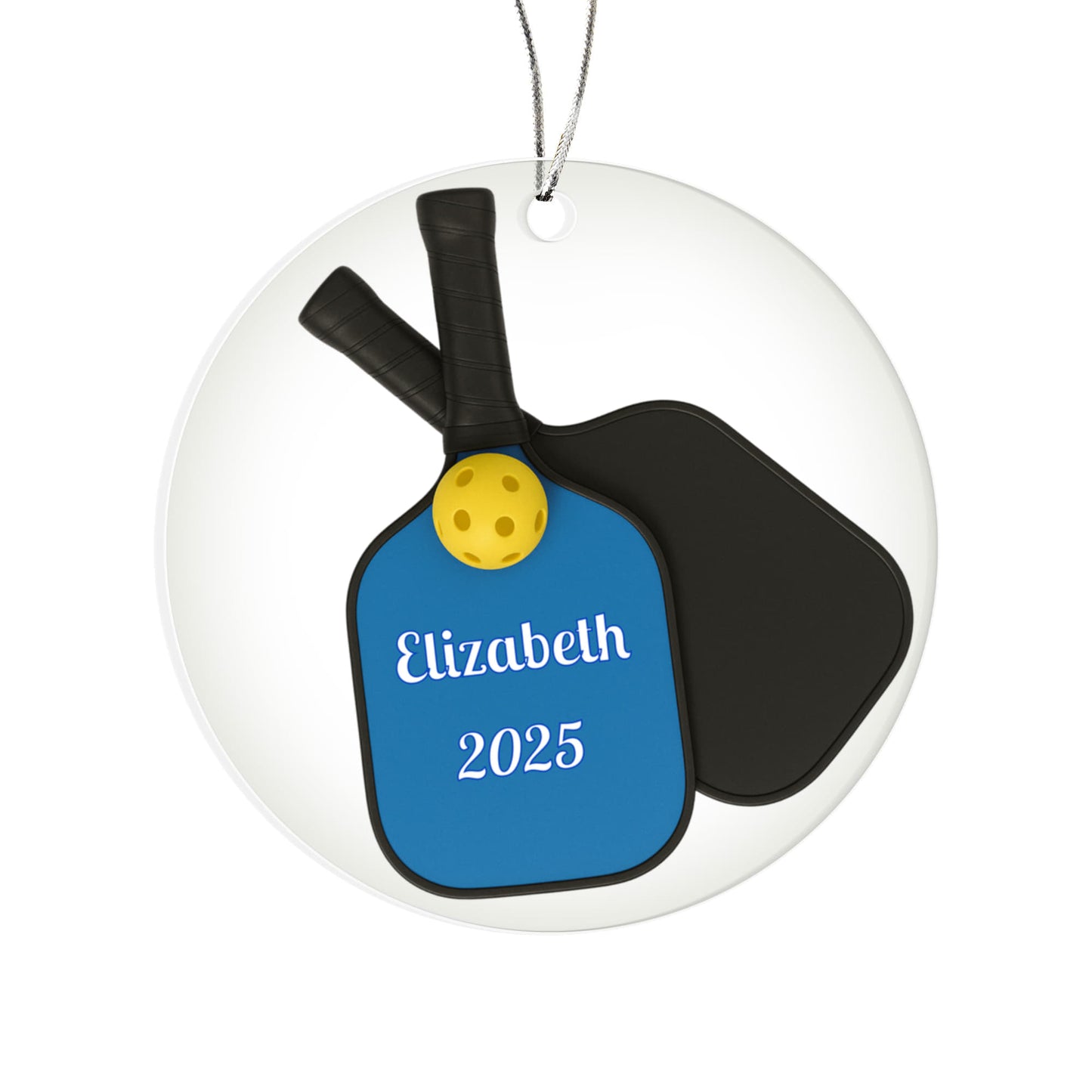 Pickleball Acrylic Circle Ornament