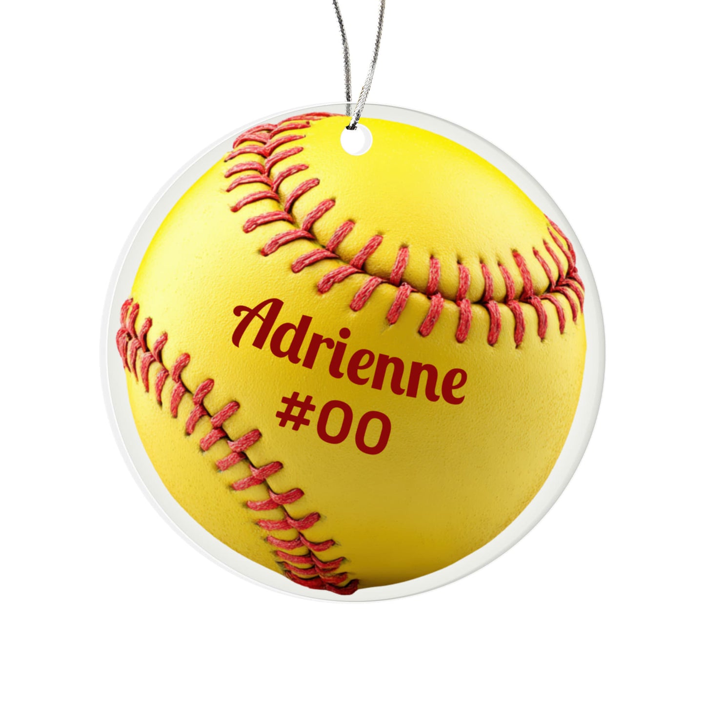 Softball Acrylic Circle Ornament