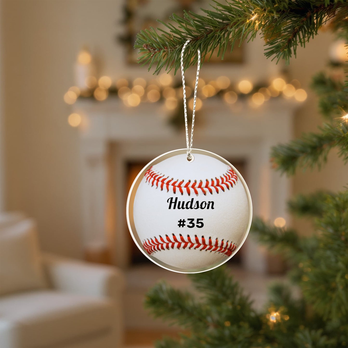 Baseball Acrylic Circle Ornament