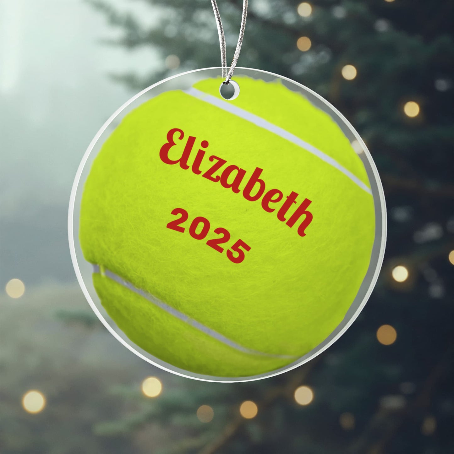 Tennis Acrylic Circle Ornament