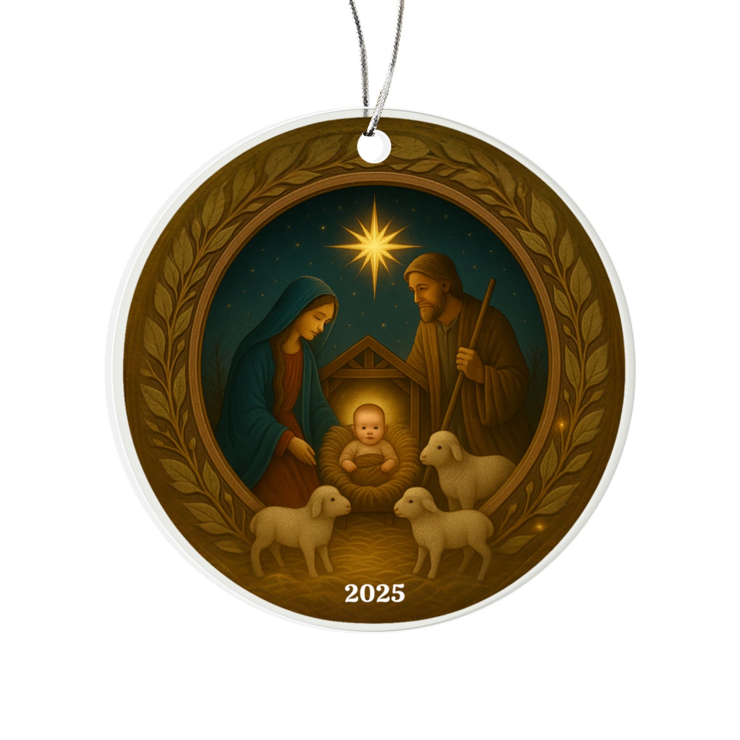 Antique Style Acrylic Circle Ornament