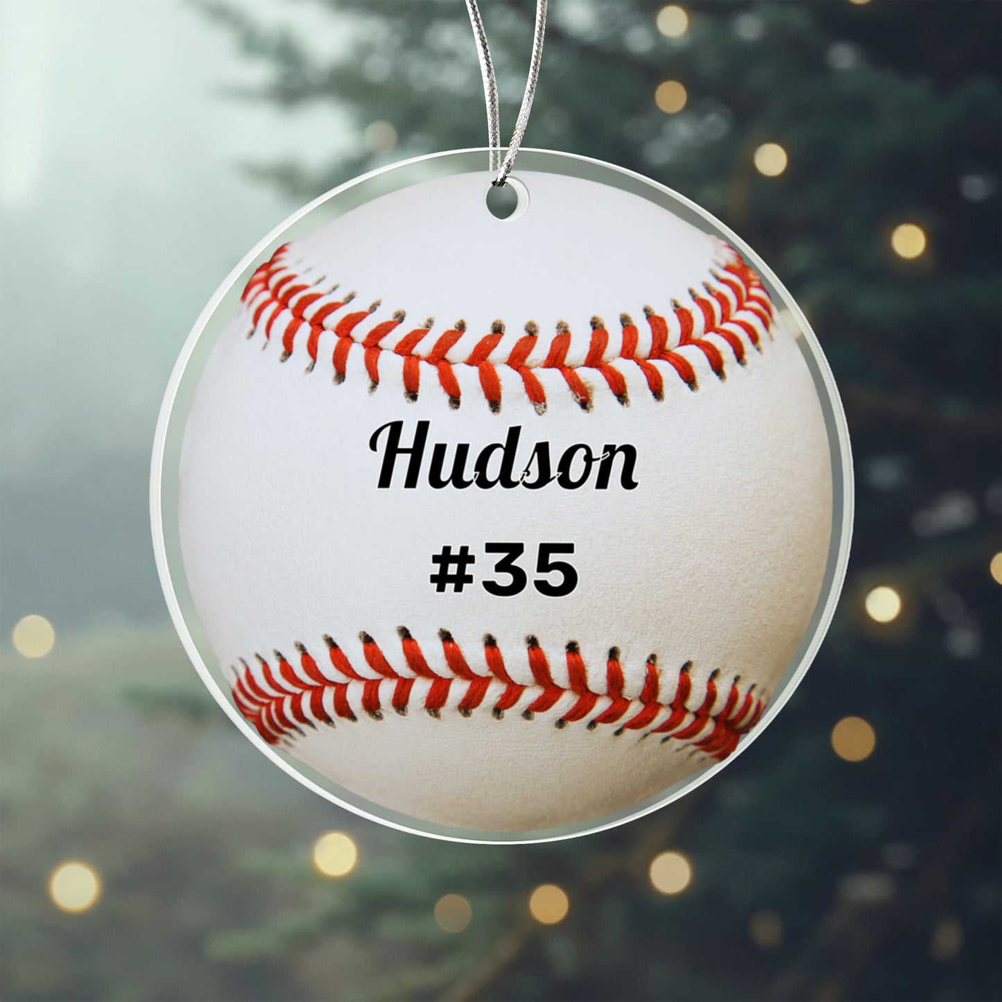 Baseball Acrylic Circle Ornament