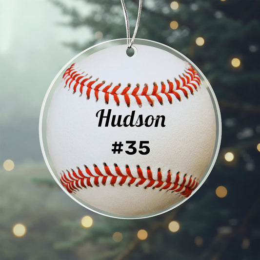 Baseball Acrylic Circle Ornament