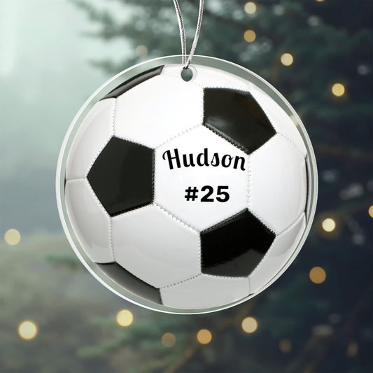 Soccer Acrylic Circle Ornament