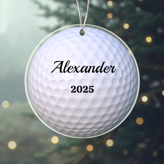 Golf Ball Acrylic Circle Ornament