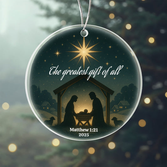 Nativity Scene Acrylic Circle Ornament
