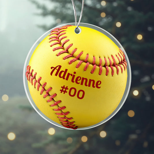 Softball Acrylic Circle Ornament