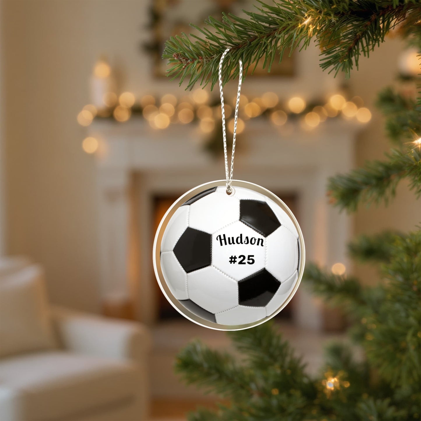 Soccer Acrylic Circle Ornament