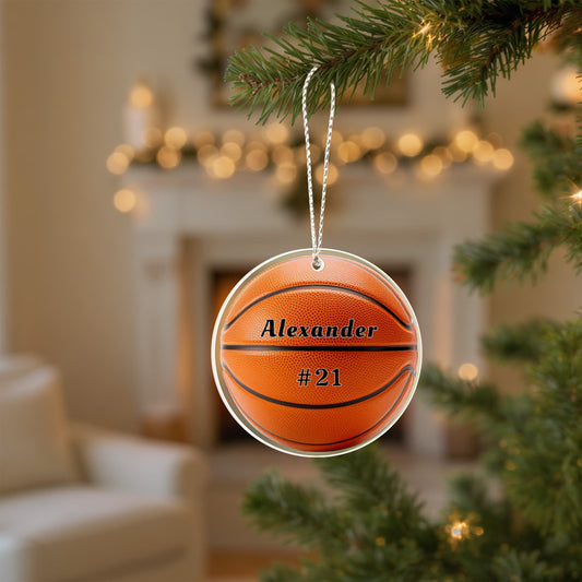 Basketball Acrylic Circle Ornament