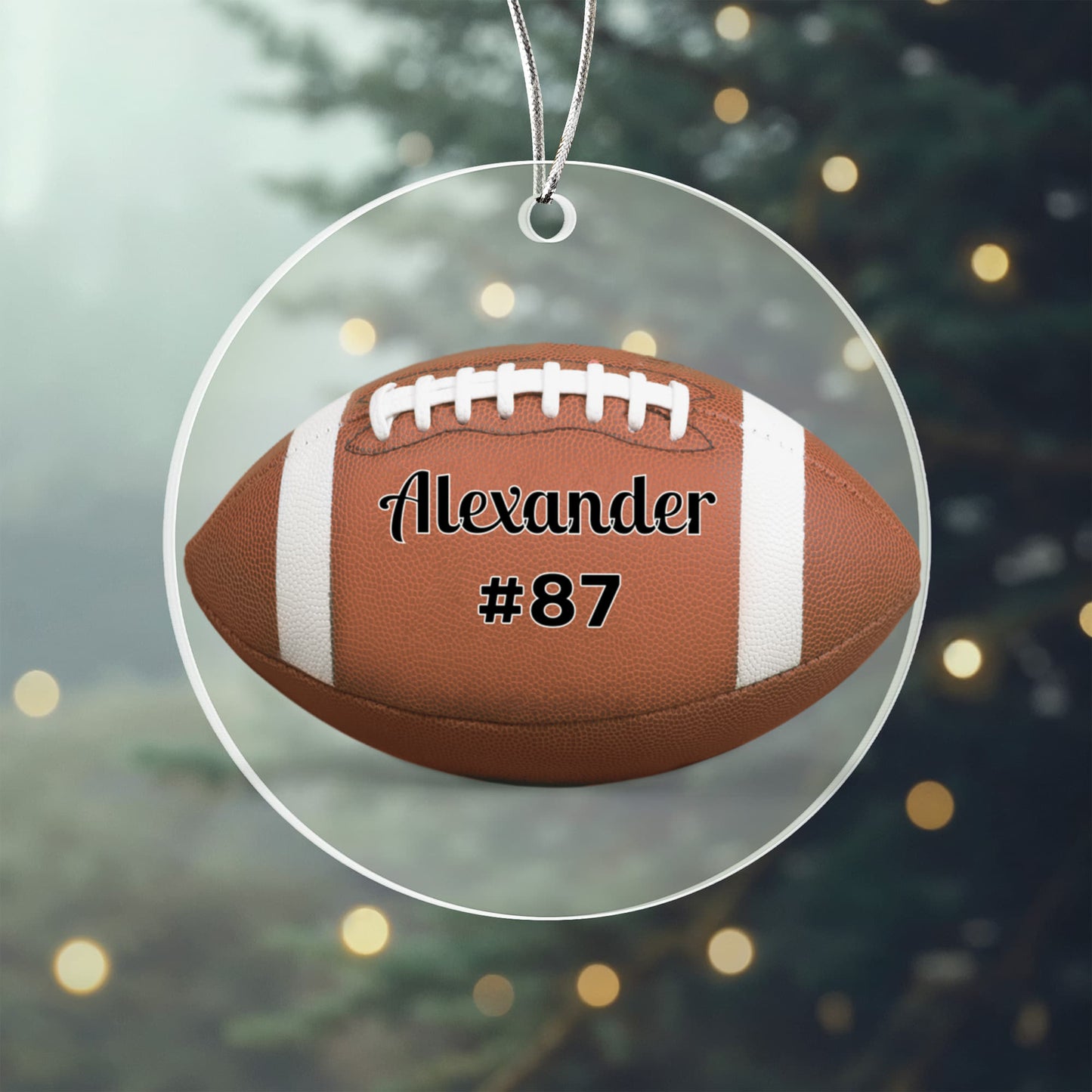 Football Acrylic Circle Ornament