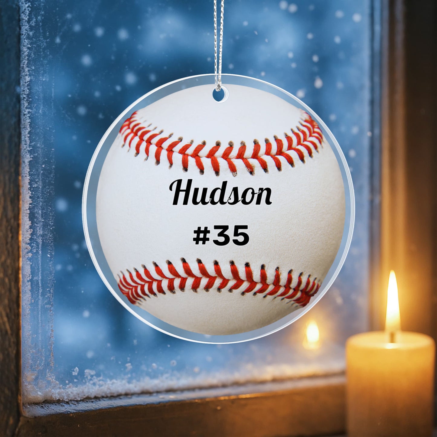 Baseball Acrylic Circle Ornament