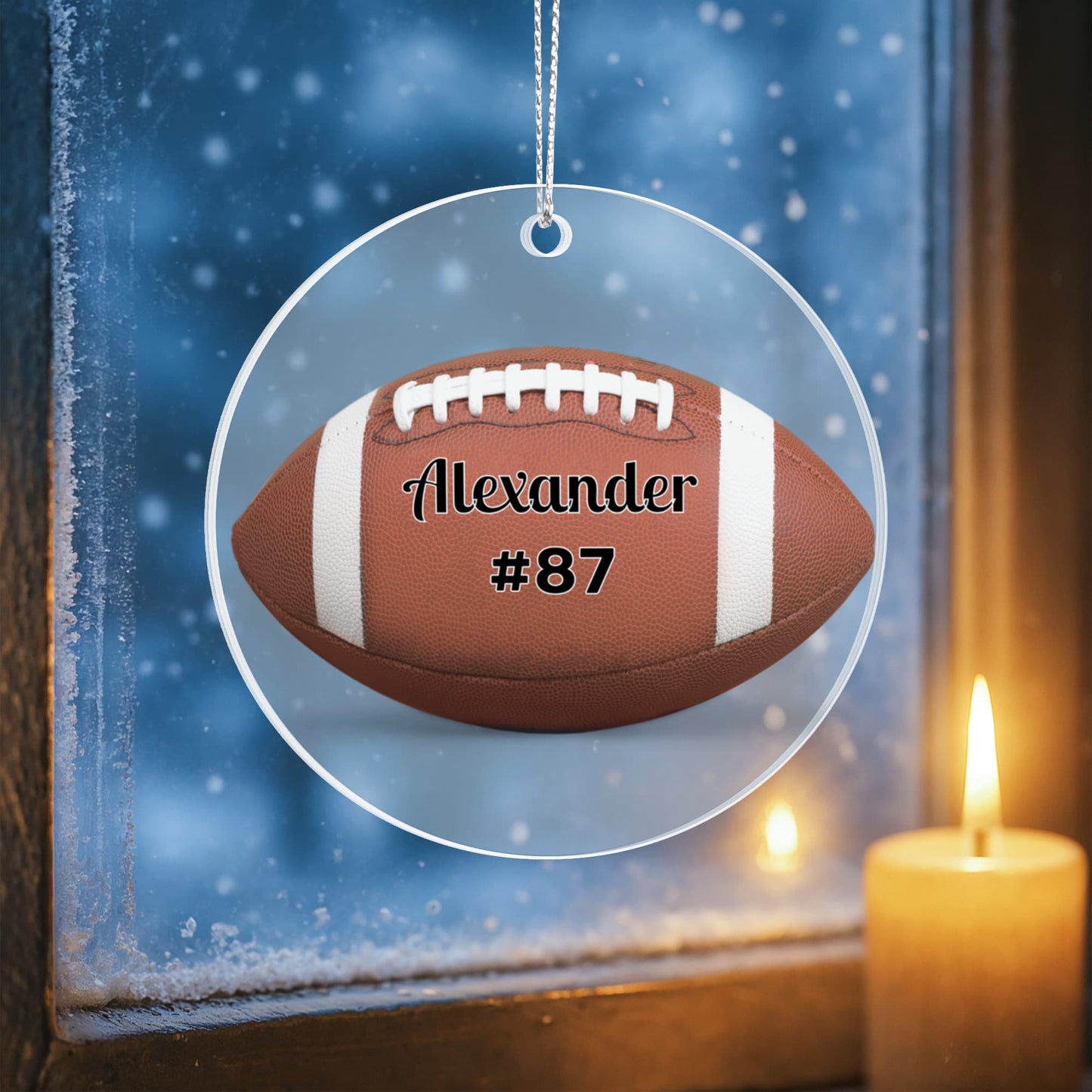 Football Acrylic Circle Ornament