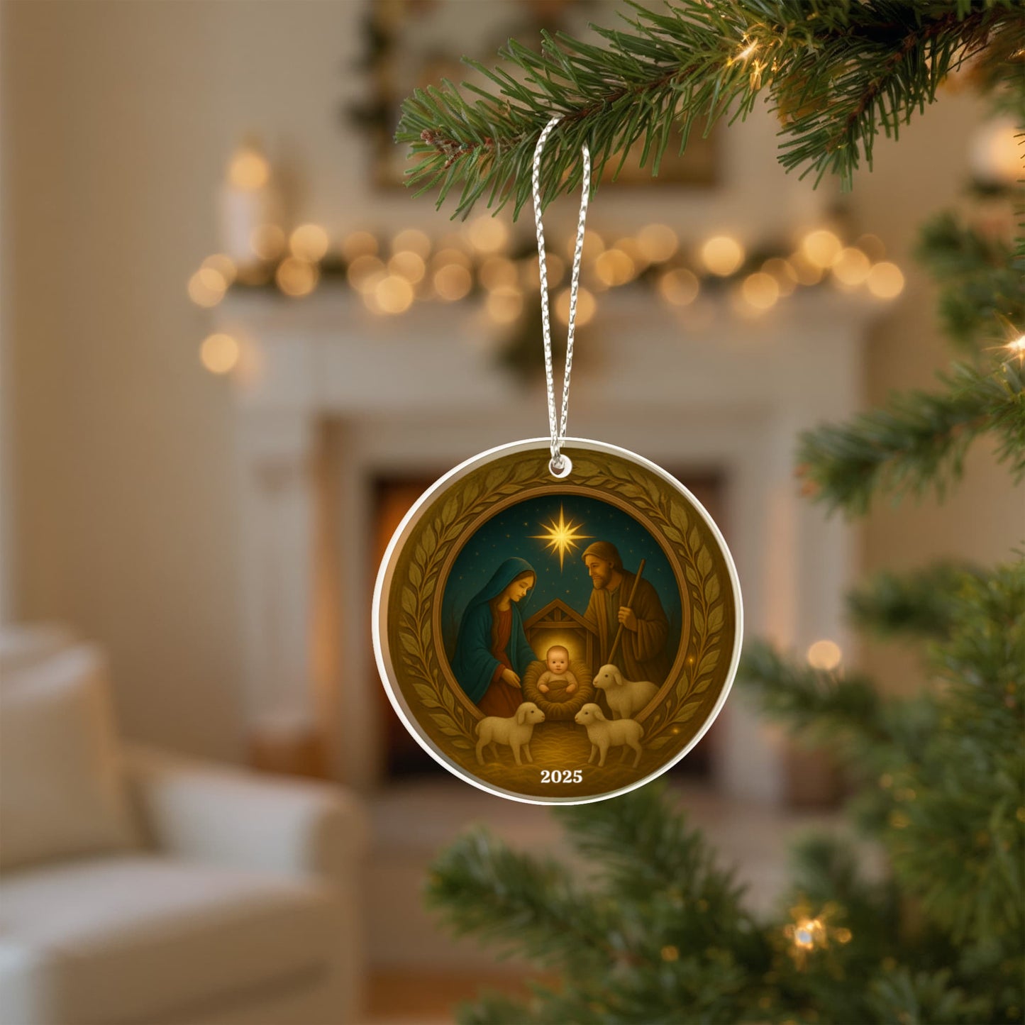 Antique Style Acrylic Circle Ornament