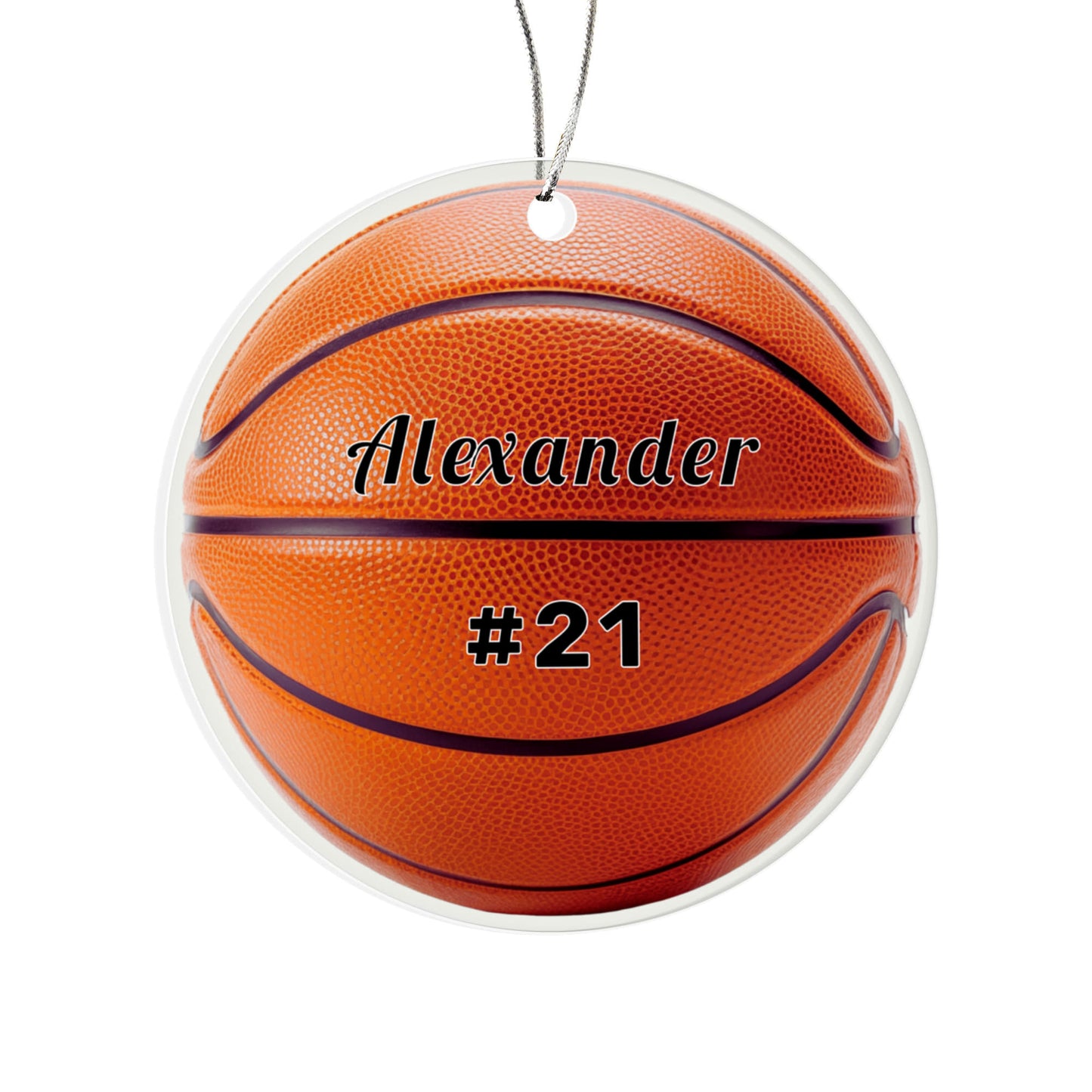Basketball Acrylic Circle Ornament