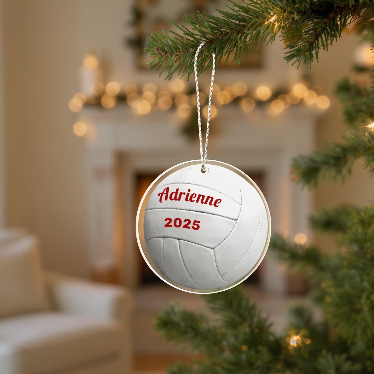 Volleyball Acrylic Circle Ornament