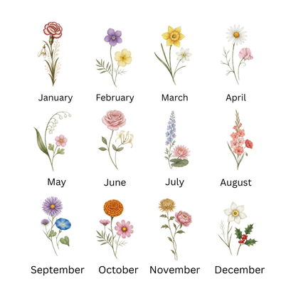 Personalized Birth Flower Jewelry Dish | Custom Ceramic Ring Tray