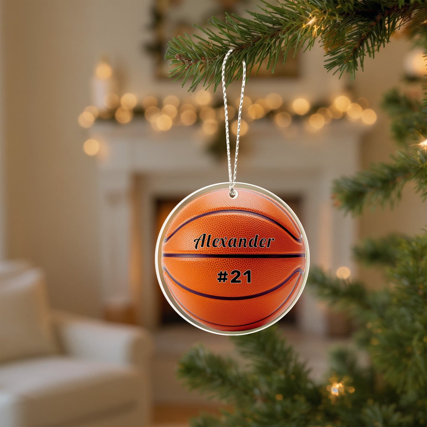 Basketball Acrylic Circle Ornament