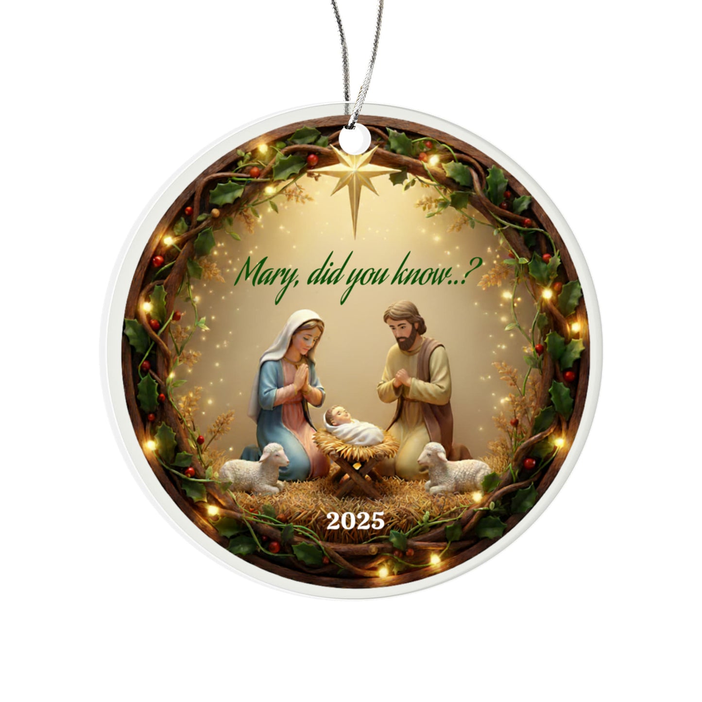 Mary, did you know..? Acrylic Circle Ornament