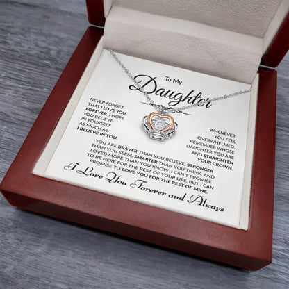 To My Daughter - Crown Pendant - White Card