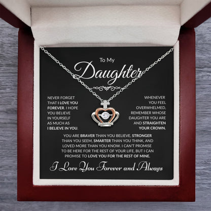 To My Daughter - Crown Pendant - Black Card