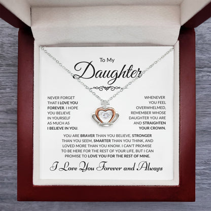 To My Daughter - Crown Pendant - White Card