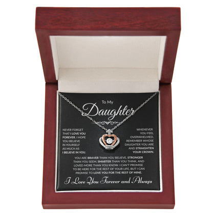 To My Daughter - Crown Pendant - Black Card