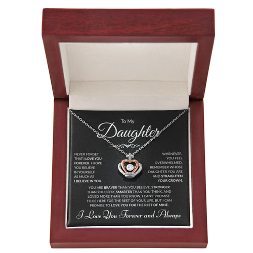 To My Daughter - Crown Pendant - Black Card