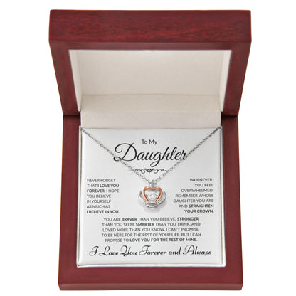 To My Daughter - Crown Pendant - White Card