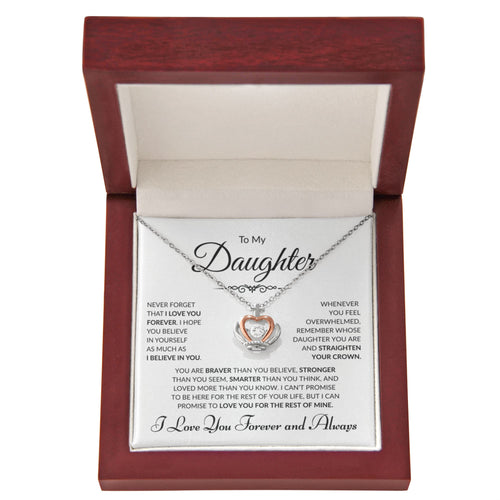 To My Daughter - Crown Pendant - White Card