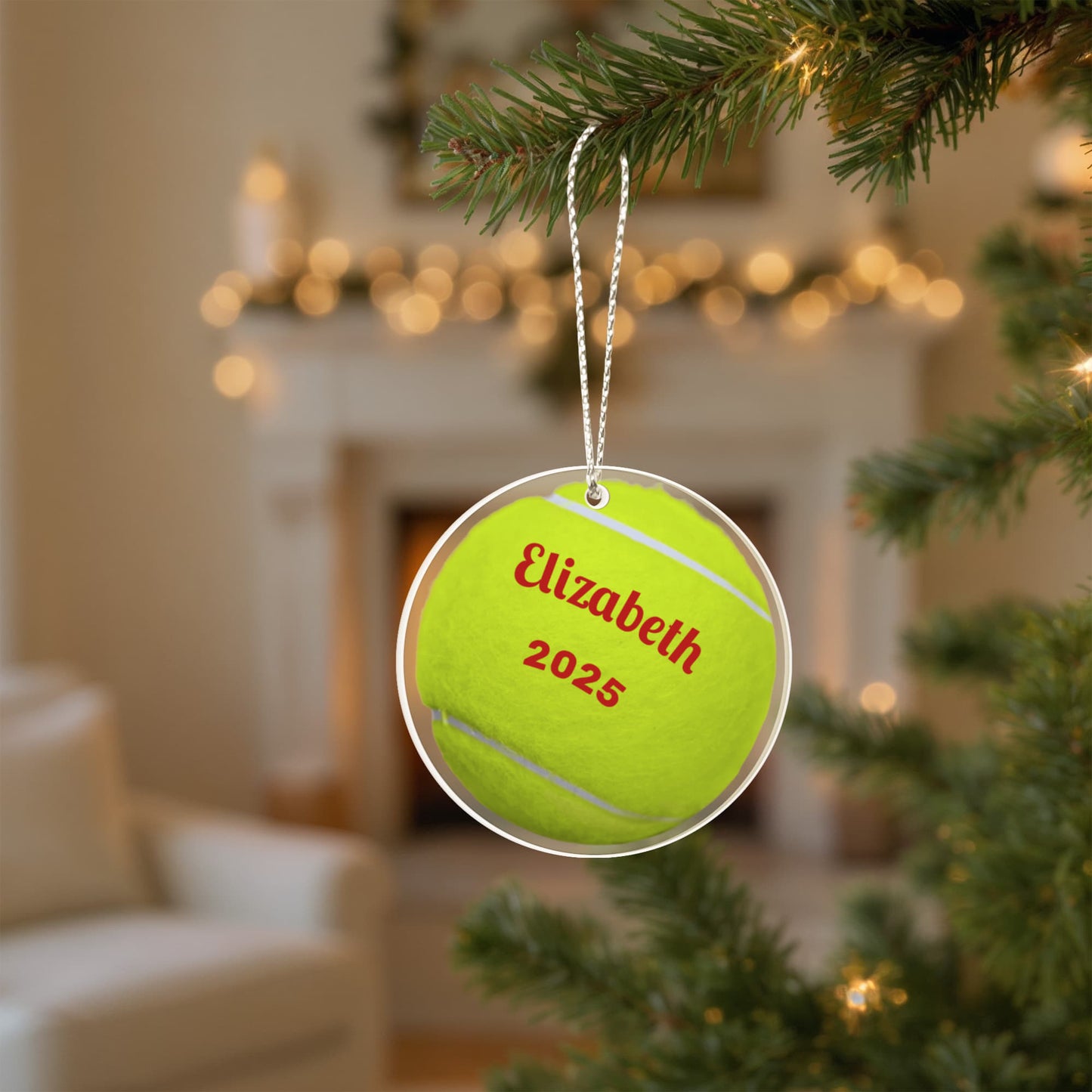 Tennis Acrylic Circle Ornament