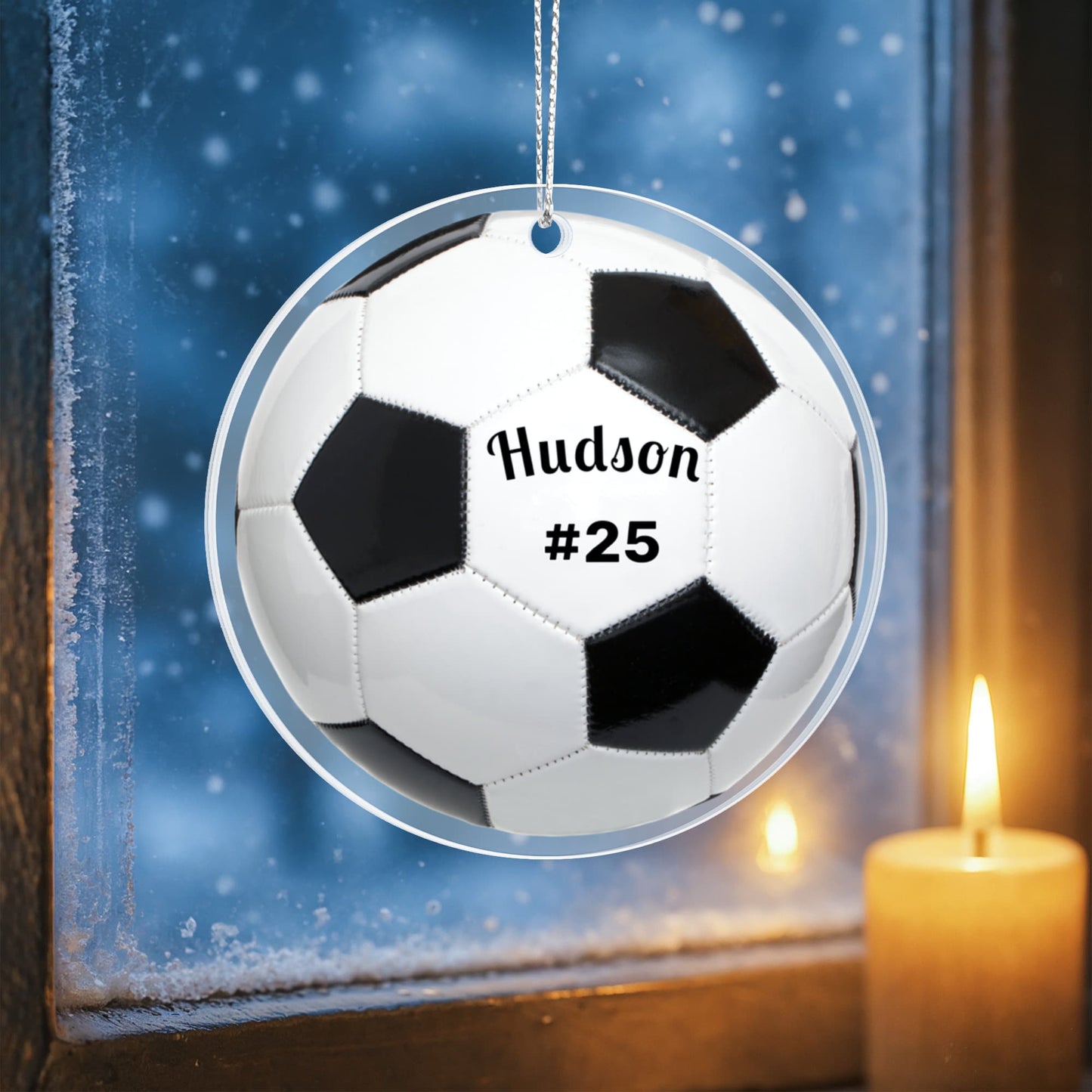 Soccer Acrylic Circle Ornament