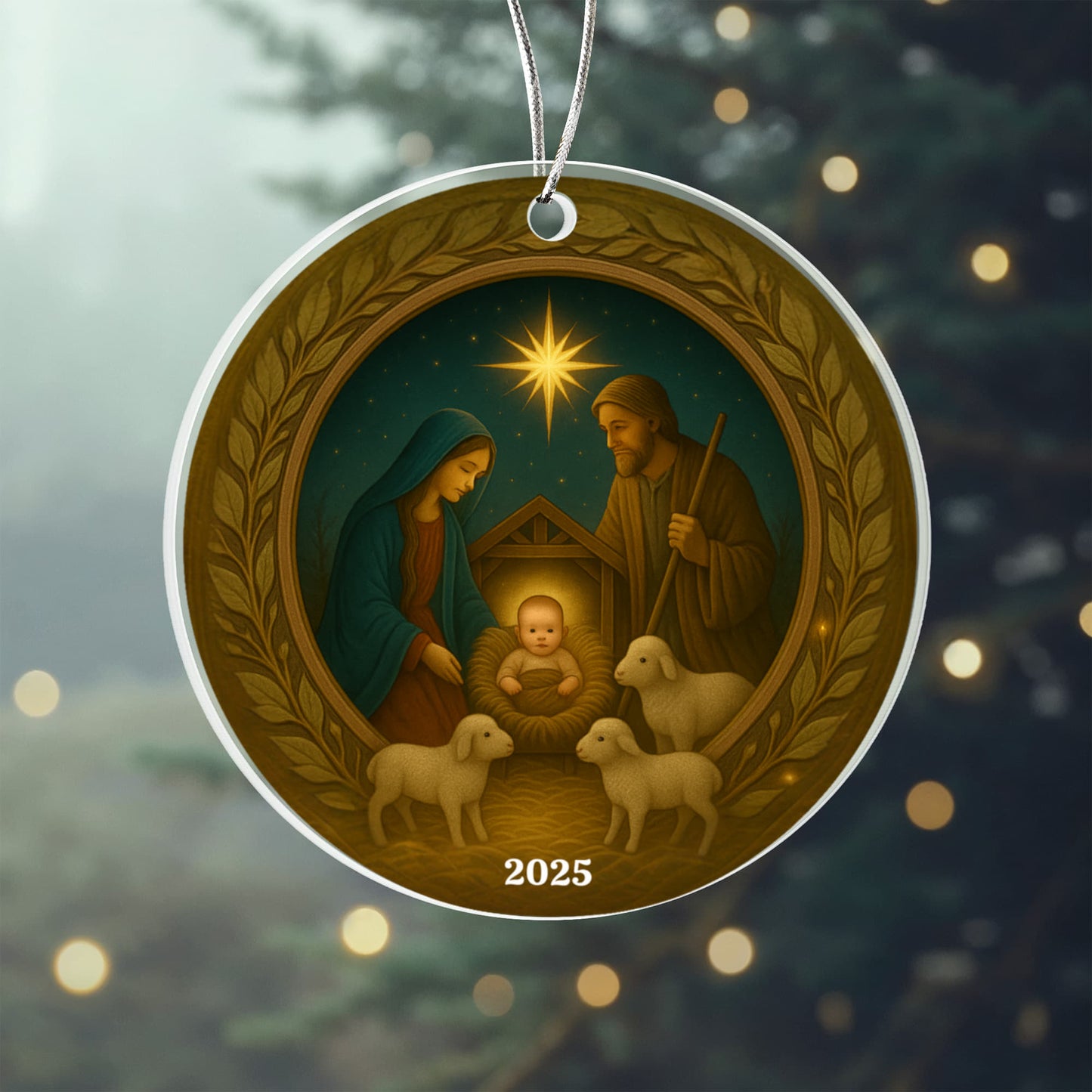 Antique Style Acrylic Circle Ornament