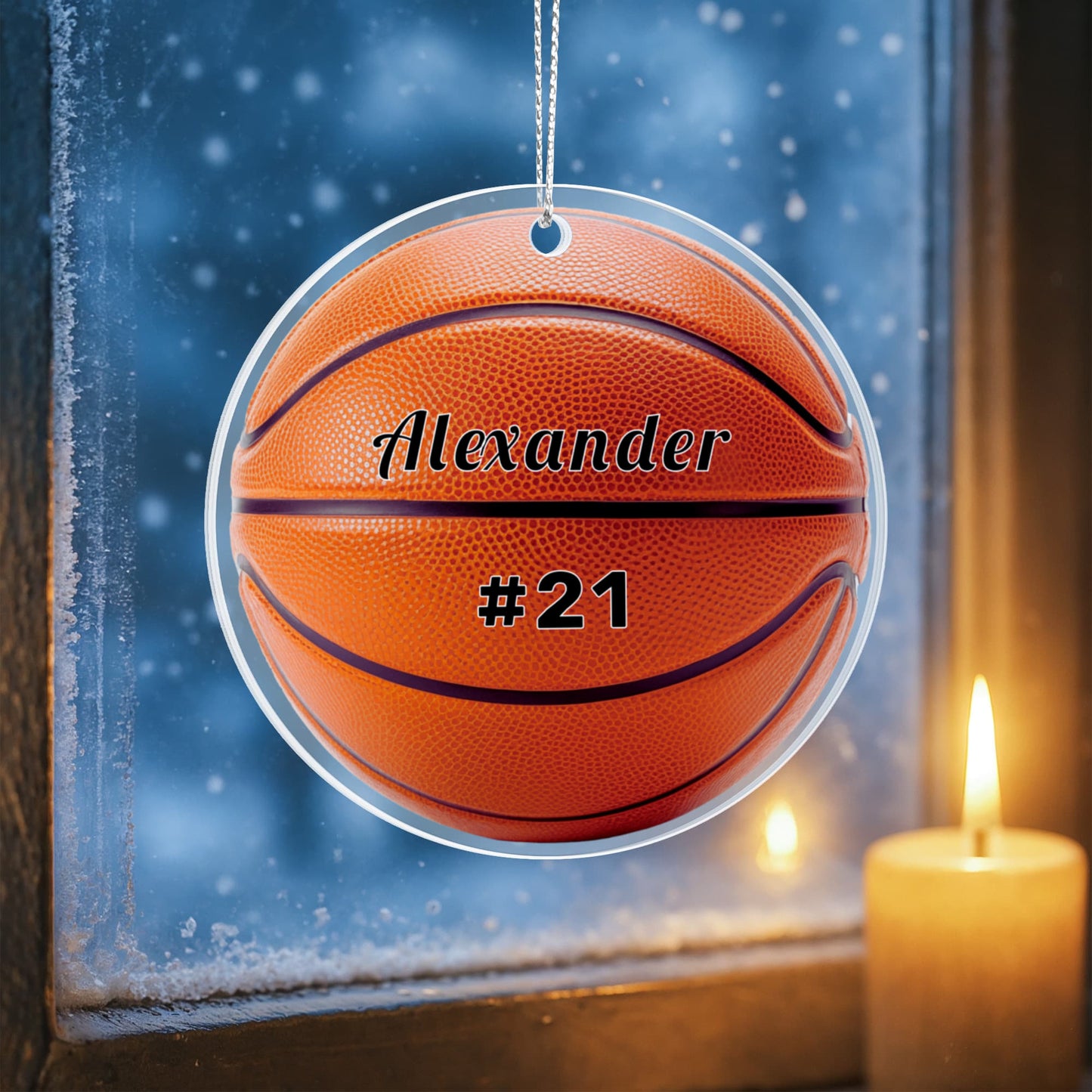 Basketball Acrylic Circle Ornament