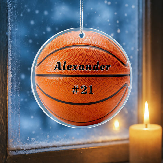 Basketball Acrylic Circle Ornament