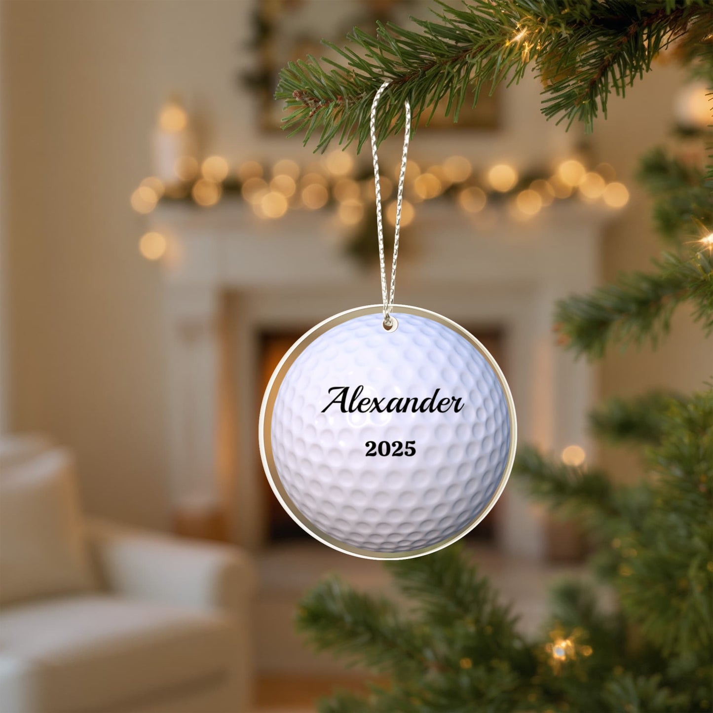 Golf Ball Acrylic Circle Ornament