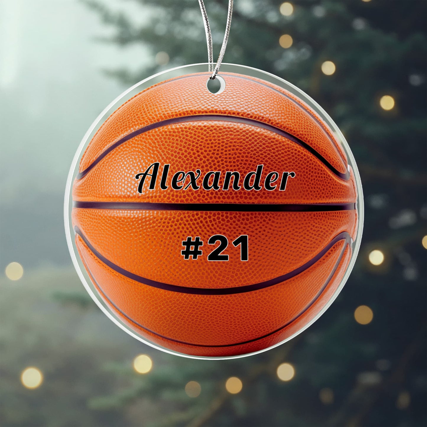 Basketball Acrylic Circle Ornament