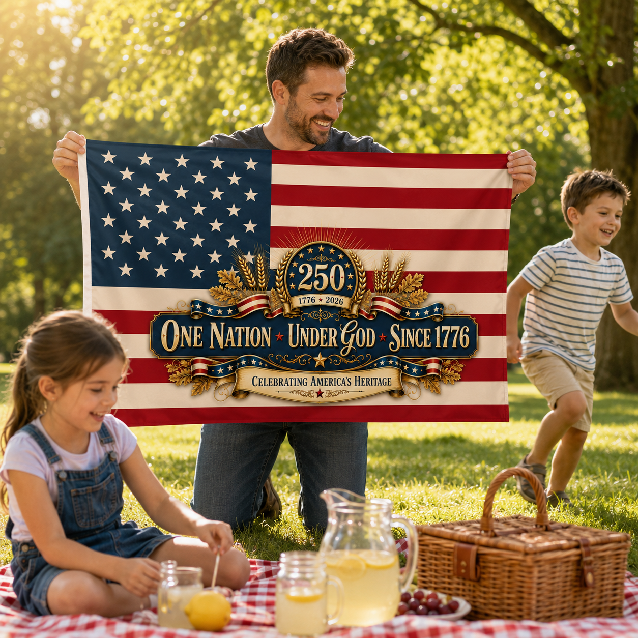 One Nation-Under God-Since 1776 Double Sided Flag